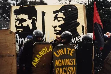 Image: Protestors against the Springbok tour, Auckland