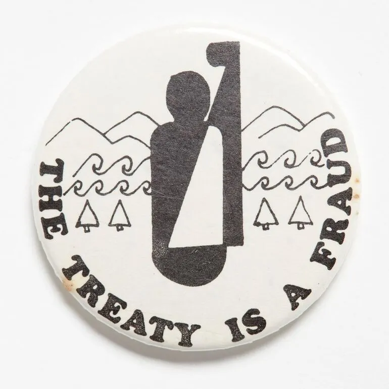 Image: 'The Treaty is a Fraud' badge