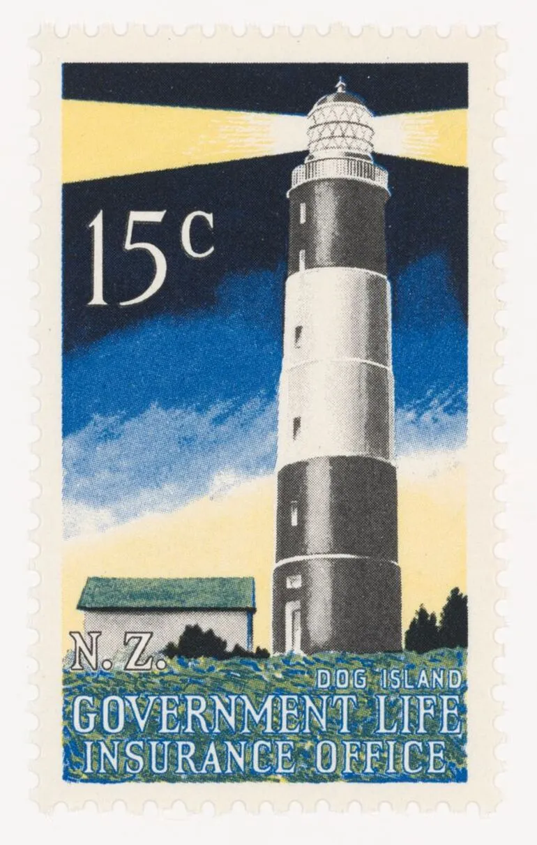 Image: Issued fifteen cent Government Life Insurance stamp