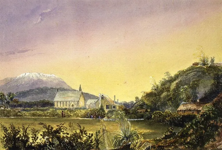 Image: Otaki church, school and parsonage