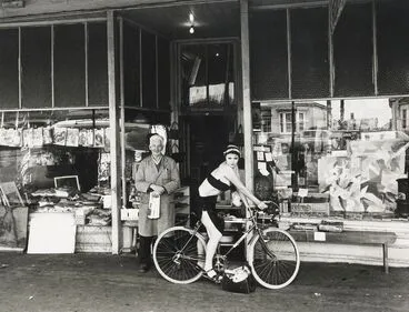 Image: Dick Armstrong, second-hand dealer, and Dylan, Jervois Road