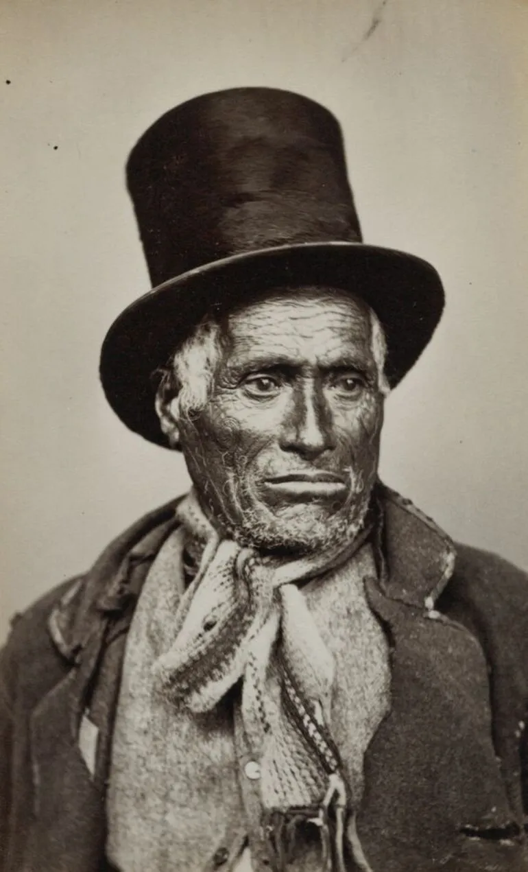 Image: Maori man in top hat