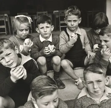 Image: Free apples to school children, May 1944. From the portfolio: PhotoForum - John Pascoe