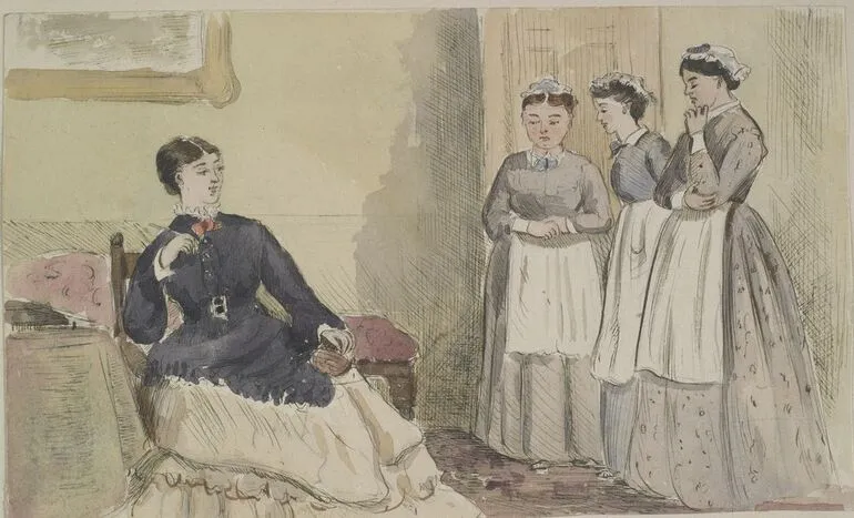 Image: Mistress and three servants