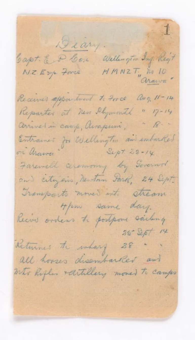 Image: Diary, Gallipoli