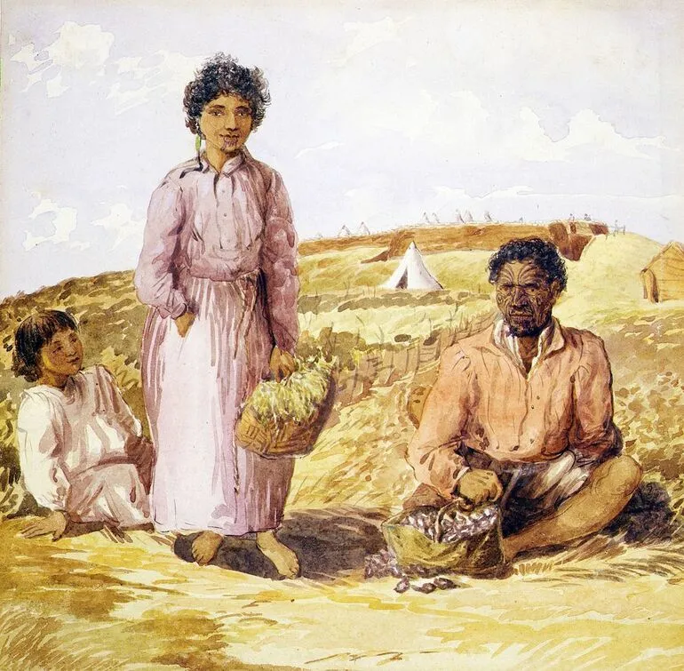 Image: Oyster sellers at the Gate Pa