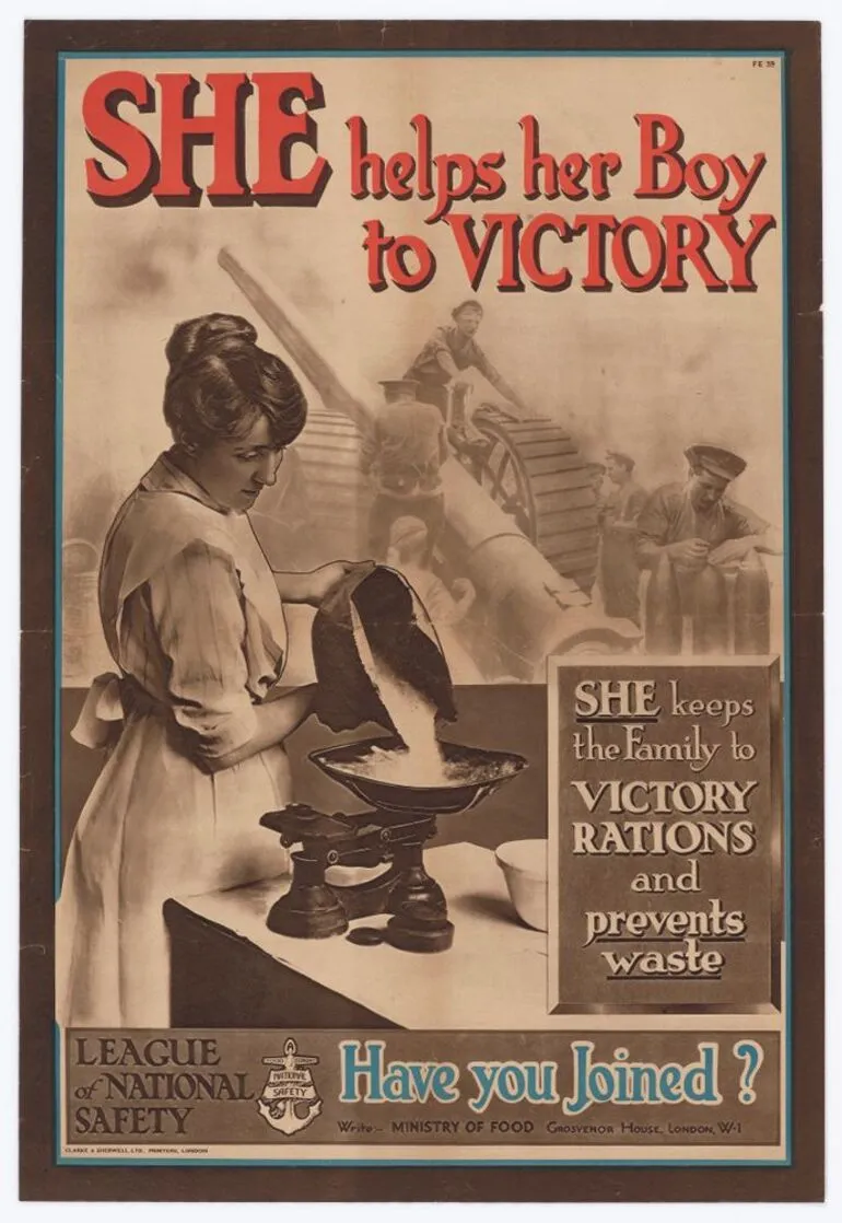 Image: Poster, 'She helps her Boy to Victory'