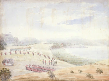 Image: [Bridge, Cyprian], 1807-1885 :[Battle for Puketutu Pa. 1845]