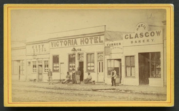 Image: Gladstone Street, Westport showing Victoria Hotel, Turners and Glasgow