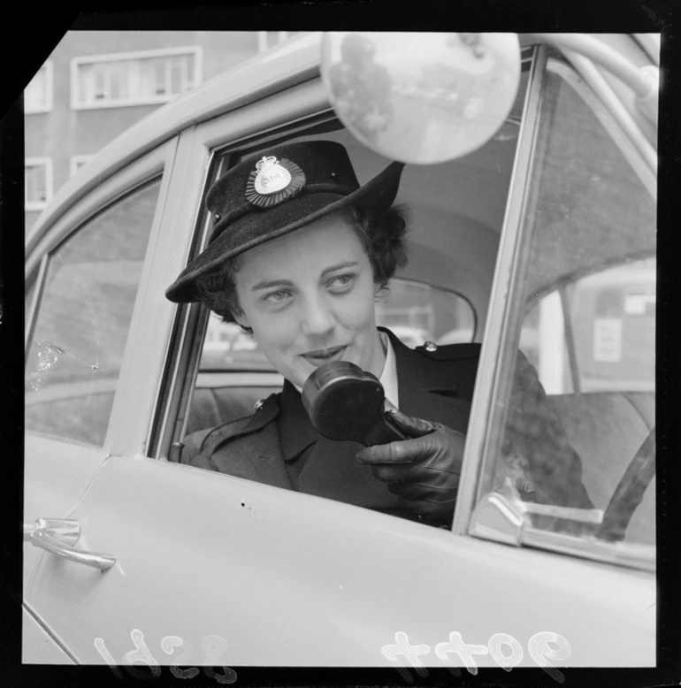 Image: Heather Thorne, the first woman traffic officer in Wellington