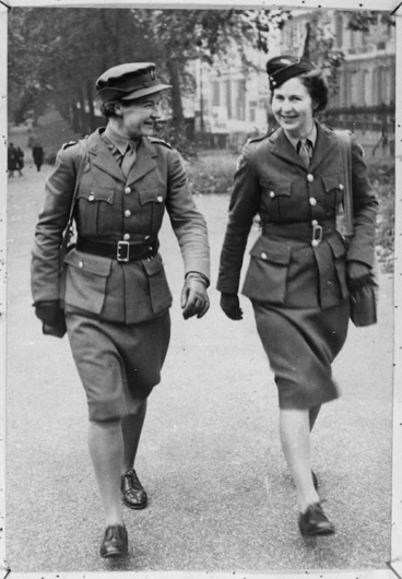 Image: Two Women's Army Auxillary Corps officers in England, World War II