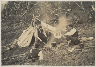 Image: Group around a campfire