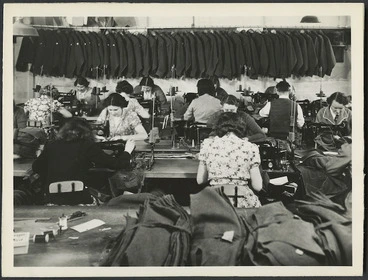 Image: Women making army uniforms, Cathie and Sons Ltd, Wellington - Photograph taken by Government Film Studios