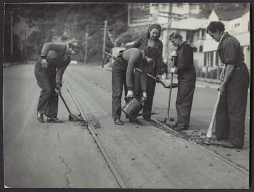 Image: Women working for Wellington Tramways - Photograph taken by C P S Boyer