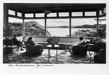 Image: Interior of a hotel at Lake Waikaremoana