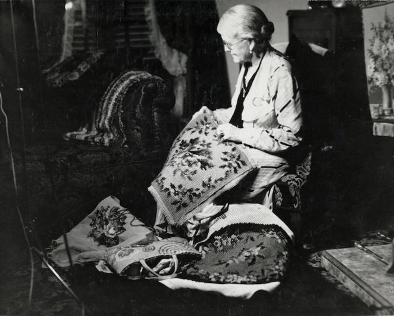 Image: Nell Garrick, tapestry maker - Photograph taken by Photo News