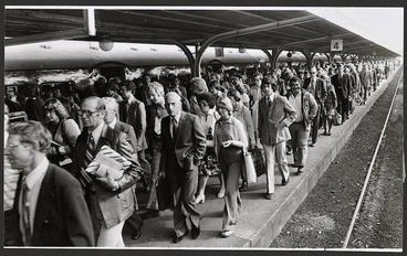 Image: Commuters at Wellington Railway Station