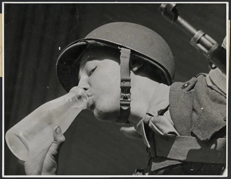 Image: United States Marine drinking milk, New Zealand