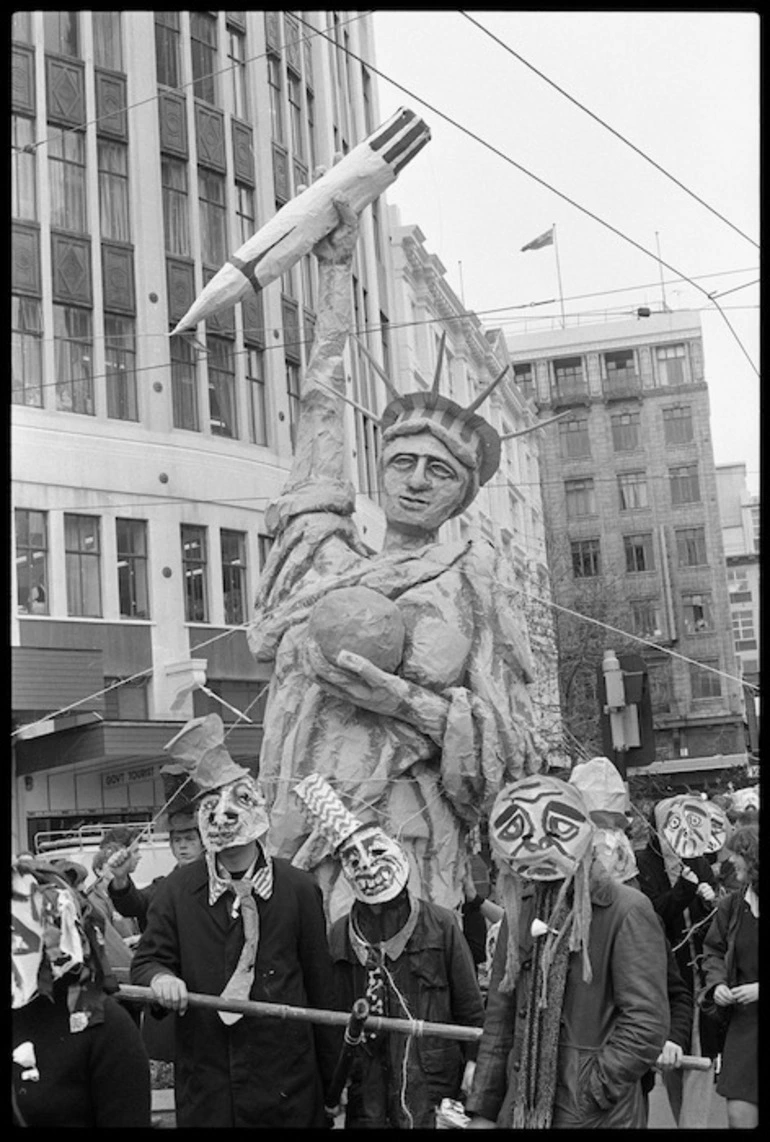 Image: Protest march against visit of USS Texas, Wellington, New Zealand - Photograph taken by Stuart Ramson