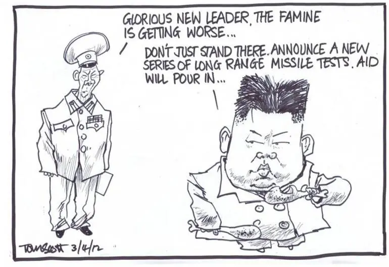 Image: Scott, Thomas, 1947- :'Glorious New Leader, the famine is getting worse'. 30 March 2012