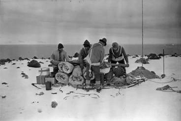 Image: Packing a sledge for a trip to 'Shackleton's', Antarctica