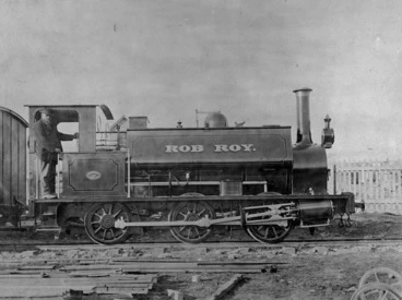 Image: F class steam locomotive Rob Roy, and driver