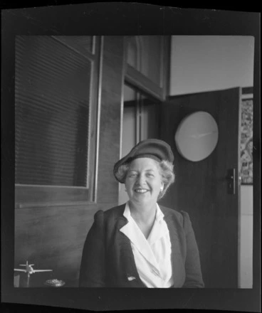 Image: Portrait of Mrs S Julius, ex Senior Officer of the Women's Auxiliary Air Force (WAAF), Whites Aviation Office, Auckland