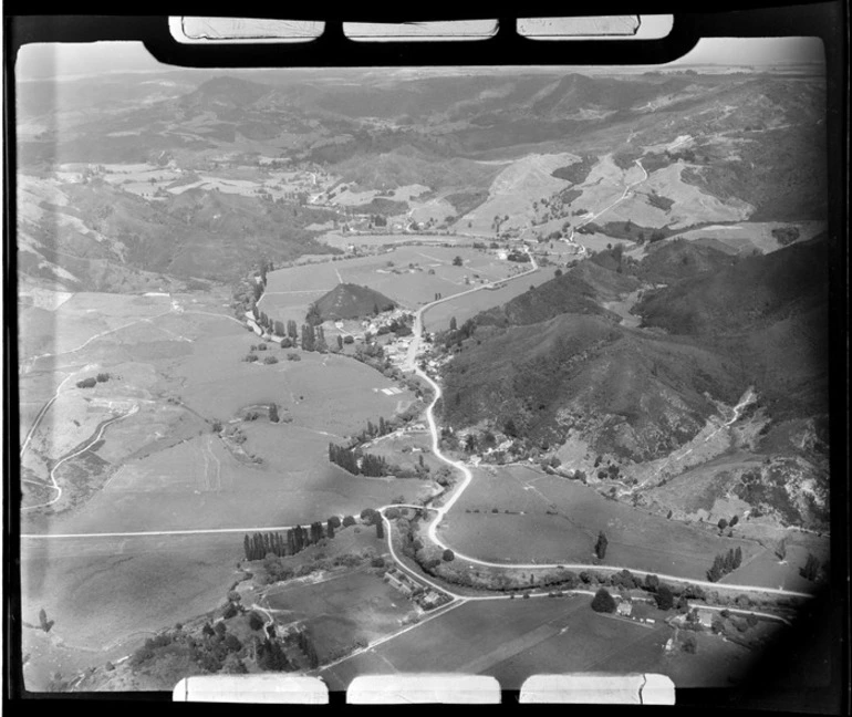 Image: The township of Kaeo and State Highway 10, south of Whangaroa Harbour surrounded by farmland and hills, Northland