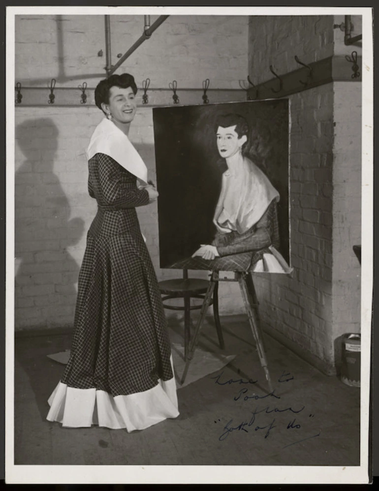 Image: John Hunter standing beside his portrait