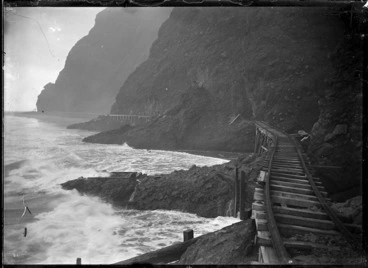 Image: Section of the beach tramway between Karekare and Whatipu, Auckland