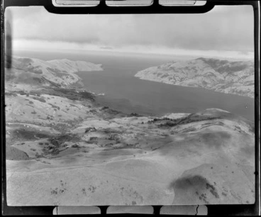Image: View of Akaroa Harbour with the coastal settlement of Wainui and Anchor Bay, Banks Peninsula, Canterbury Region
