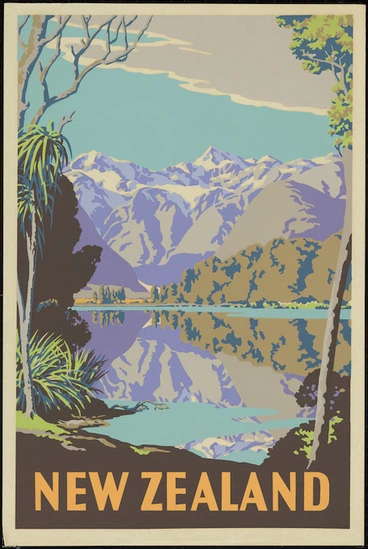 Image: [New Zealand Government Tourist Department] :New Zealand. [Lake Matheson. ca 1950].