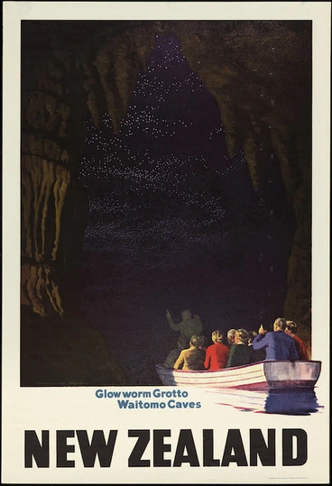 Image: King, Marcus, 1891-1983 :Glowworm grotto, Waitomo Caves, New Zealand. Produced in New Zealand by Pictorial Publications Ltd, [ca 1959]