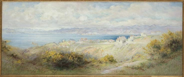 Image: Goodchild, Emily :Wellington Harbour from Kelburn, painted about 1911.