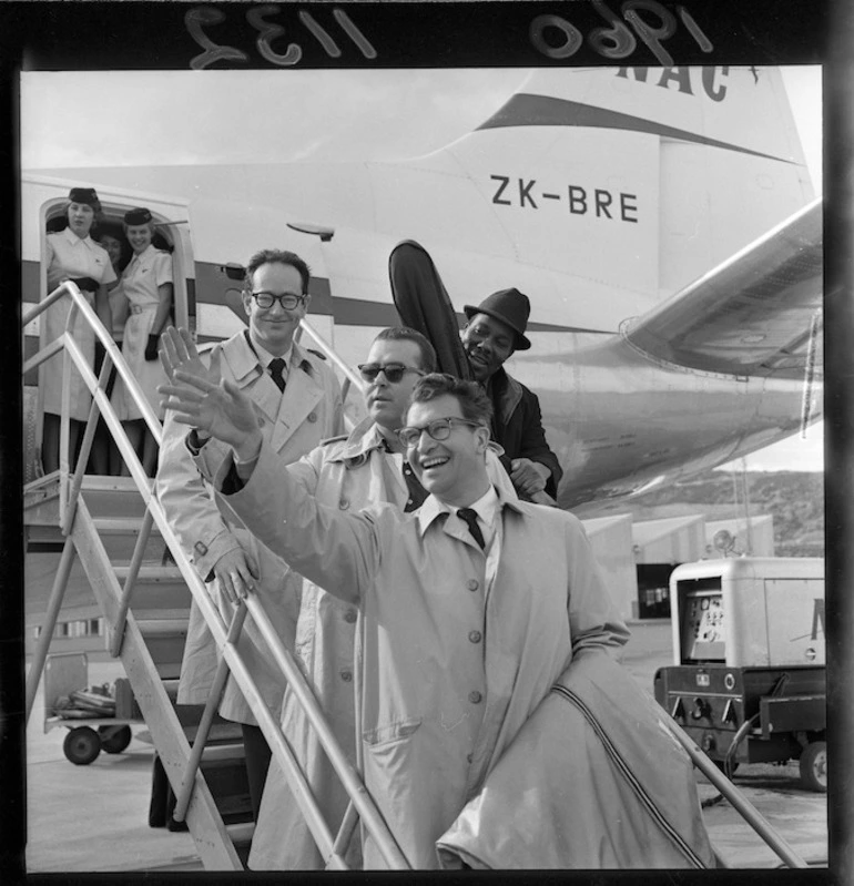 Image: Dave Brubeck Quartet arriving at Wellington Airport