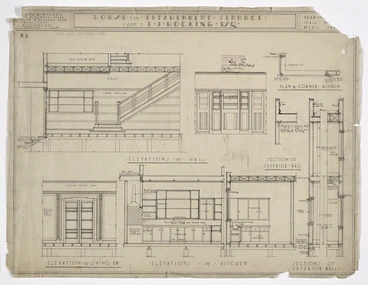 Image: Atkins & Mitchell (Firm) :House in Fitzherbert Terrace for E J Hocking, Esq. February 1935. Drawing [No. 2]