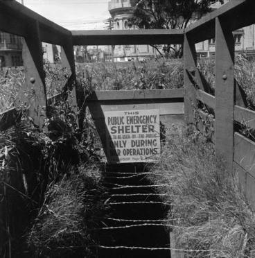Image: Air raid shelter in Parliament grounds, Wellington