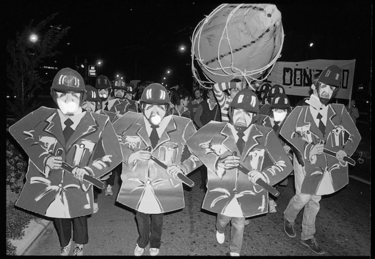 Image: Protest march against the All Blacks tour of South Africa - Photograph taken by Greg King