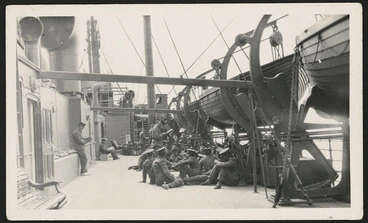 Image: Deck scene on the troopship Maunganui