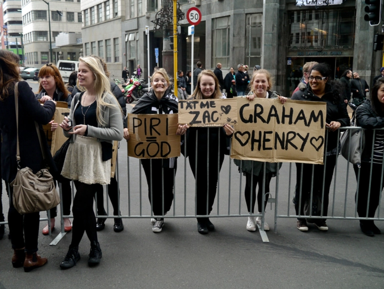 Image: Photographs of people gathered in Wellington for the Rugby World Cup 2011 victory parade