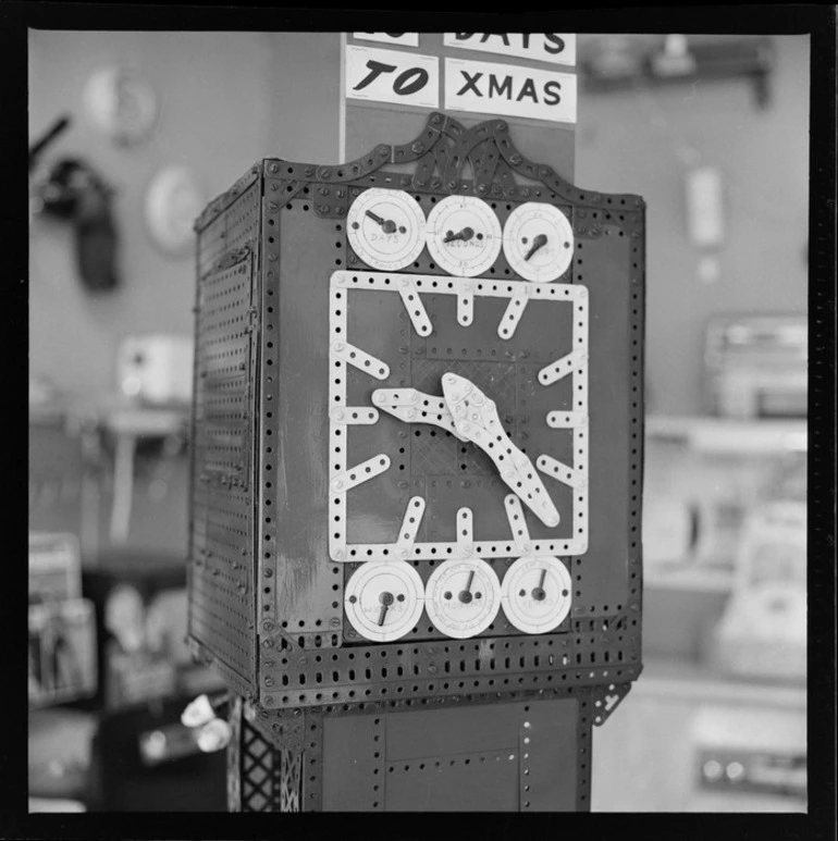 Image: Meccano clock, probably in Wellington