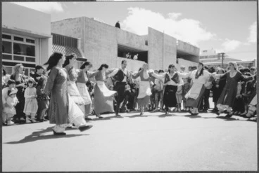 Image: Members of the Wellington Greek Cypriot community giving a dancing exhibition