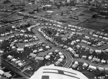 Image: Aerial view of state houses at the Harp of Erin Estate, Oranga, Onehunga, Auckland