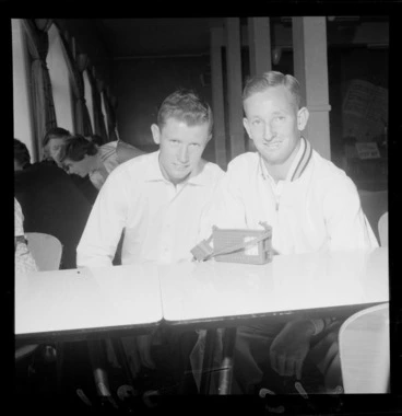 Image: Tennis players with transistor, Central Park, Wellington
