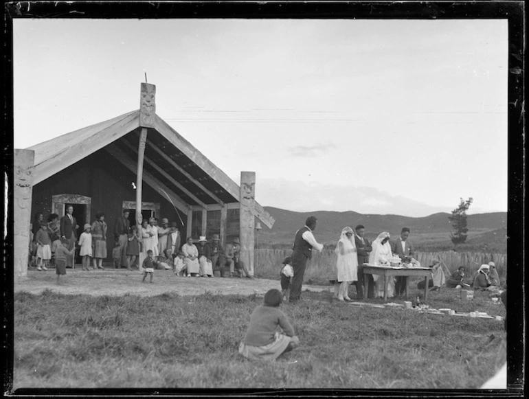 Image: Peter and Ruinea Rota's wedding day, Korohe marae