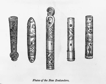 Image: Polack, Joel Samuel, 1807-1882 :Flutes of the New Zealanders. [1840]