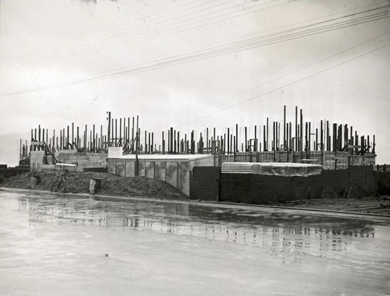 Image: Wellington Provincial Centennial Memorial under construction, Petone