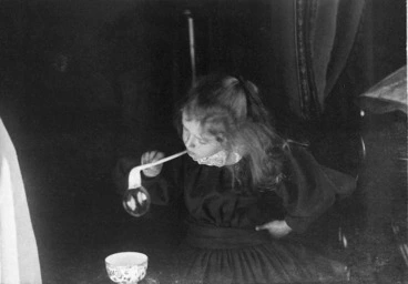 Image: Phyllis Fell blowing bubbles
