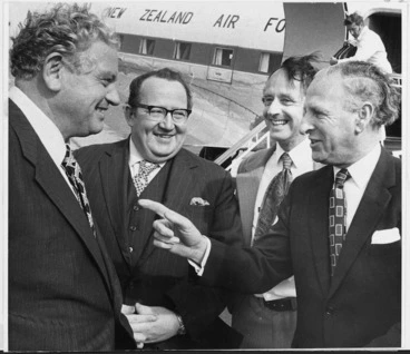 Image: Norman Kirk on his arrival back from Canada for `Commonwealth Heads of Government' (CHOGM) meeting