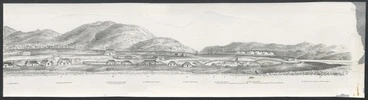 Image: Nattrass, Luke 1803?-1875 :City of Wellington, New Zealand. 1841. [W. Richardson lithographer from a sketch by L. Nattrass. 2nd edition]. Wellington, McKee & Gamble [ca 1890. Section three, right-hand side]